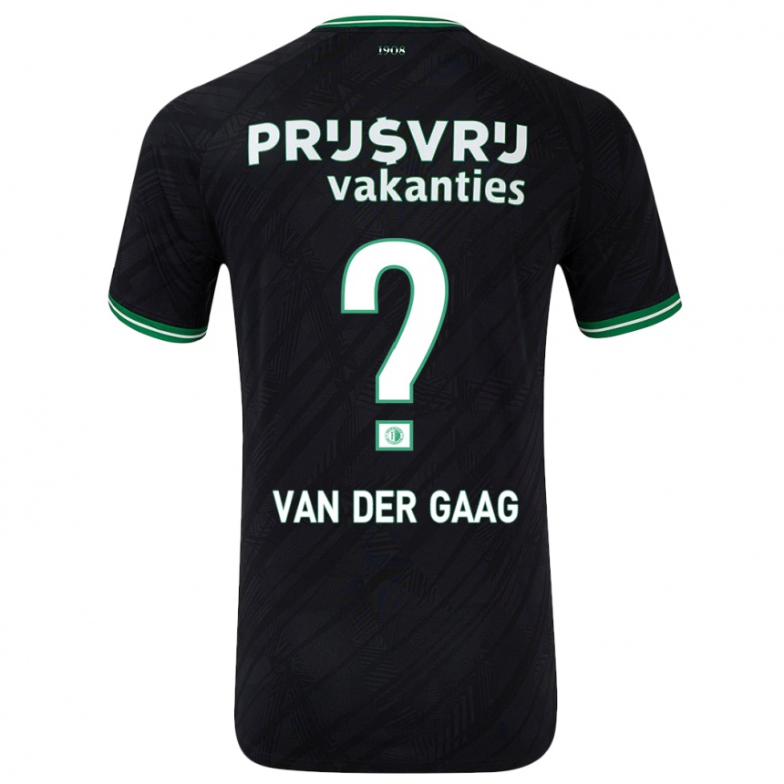 Herren Fußball Bo Van Der Gaag #0 Schwarz Grün Auswärtstrikot Trikot 2024/25 T-Shirt Luxemburg