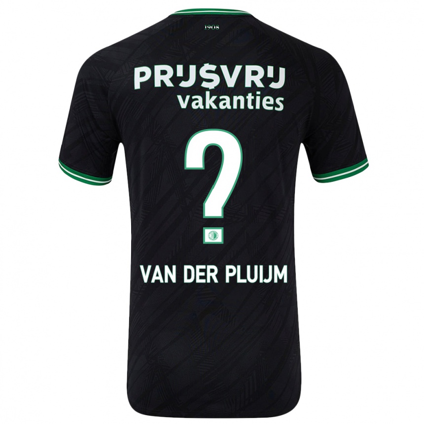 Herren Fußball Marvin Van Der Pluijm #0 Schwarz Grün Auswärtstrikot Trikot 2024/25 T-Shirt Luxemburg