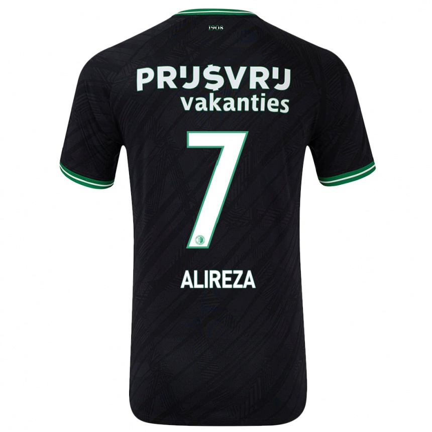 Herren Fußball Alireza Jahanbakhsh #7 Schwarz Grün Auswärtstrikot Trikot 2024/25 T-Shirt Luxemburg