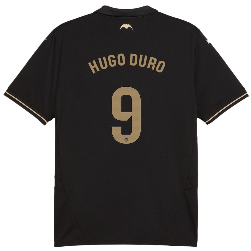 Herren Fußball Hugo Duro #9 Schwarz Auswärtstrikot Trikot 2024/25 T-Shirt Luxemburg