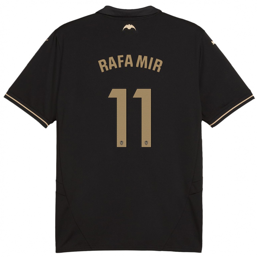 Herren Fußball Rafa Mir #11 Schwarz Auswärtstrikot Trikot 2024/25 T-Shirt Luxemburg