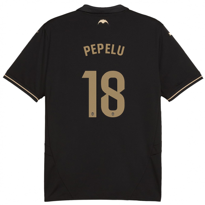 Herren Fußball Pepelu #18 Schwarz Auswärtstrikot Trikot 2024/25 T-Shirt Luxemburg