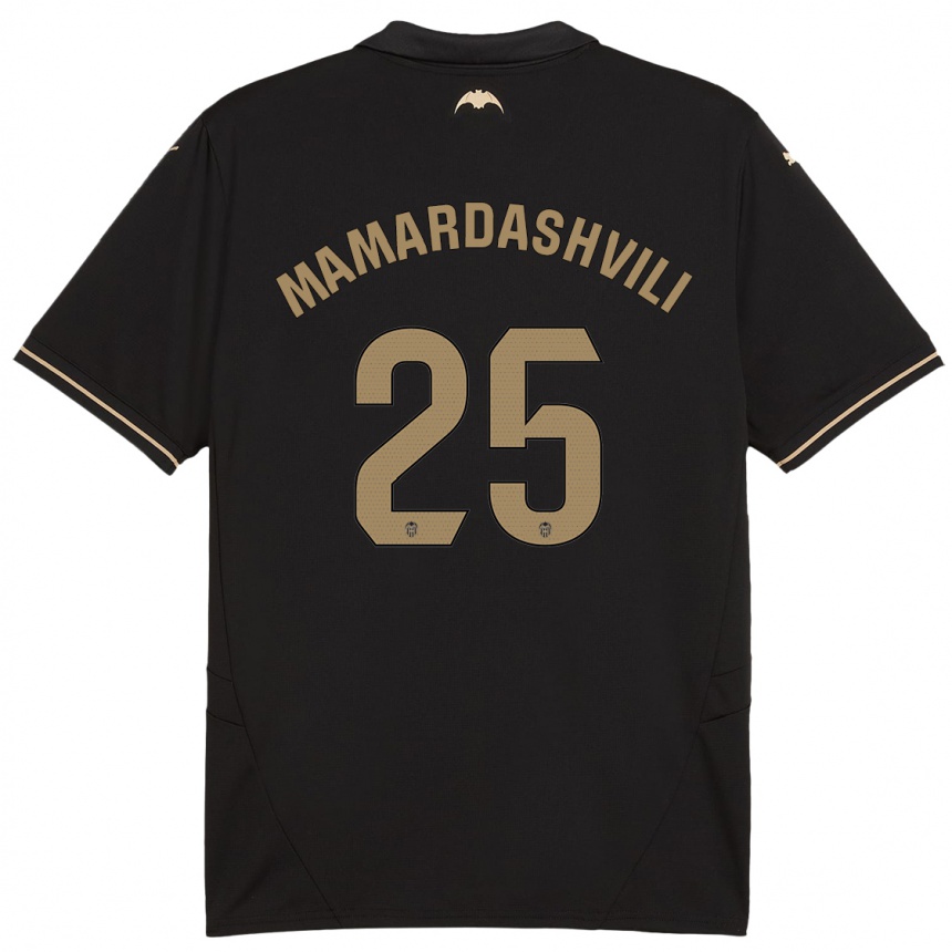 Herren Fußball Giorgi Mamardashvili #25 Schwarz Auswärtstrikot Trikot 2024/25 T-Shirt Luxemburg