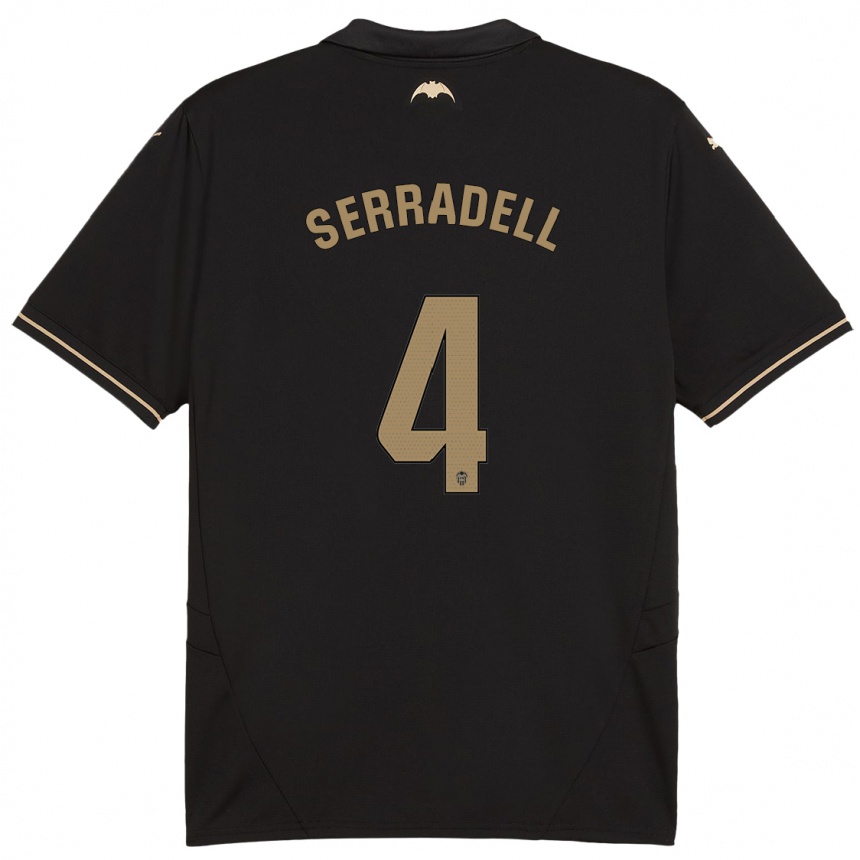 Herren Fußball Álex Serradell #4 Schwarz Auswärtstrikot Trikot 2024/25 T-Shirt Luxemburg