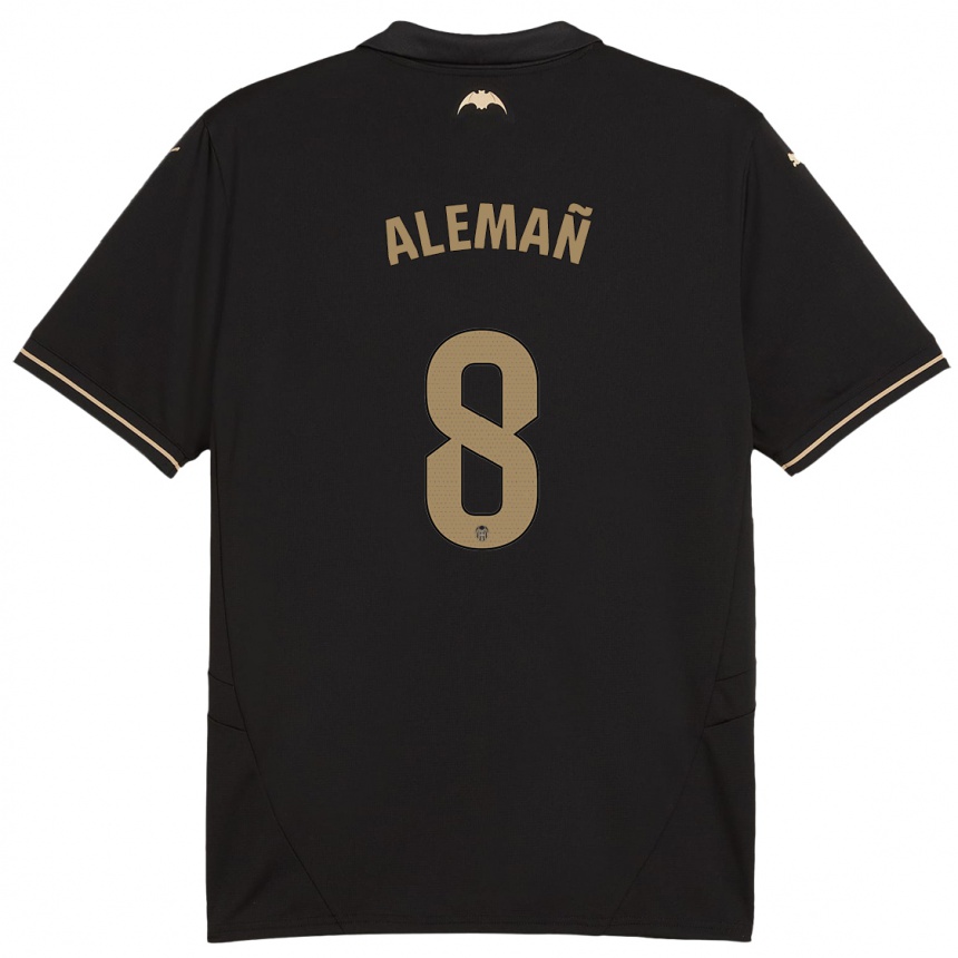 Herren Fußball Pedro Alemañ #8 Schwarz Auswärtstrikot Trikot 2024/25 T-Shirt Luxemburg