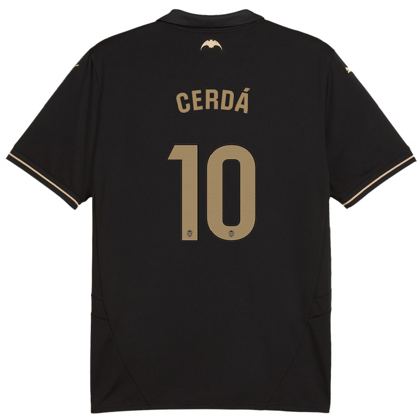 Herren Fußball Alex Cerdá #10 Schwarz Auswärtstrikot Trikot 2024/25 T-Shirt Luxemburg