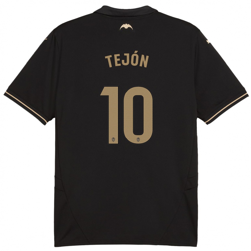 Herren Fußball Martín Tejón #10 Schwarz Auswärtstrikot Trikot 2024/25 T-Shirt Luxemburg