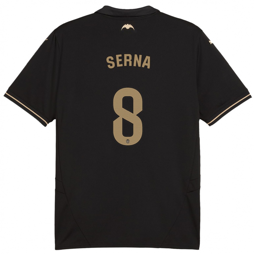 Herren Fußball Liced Serna #8 Schwarz Auswärtstrikot Trikot 2024/25 T-Shirt Luxemburg