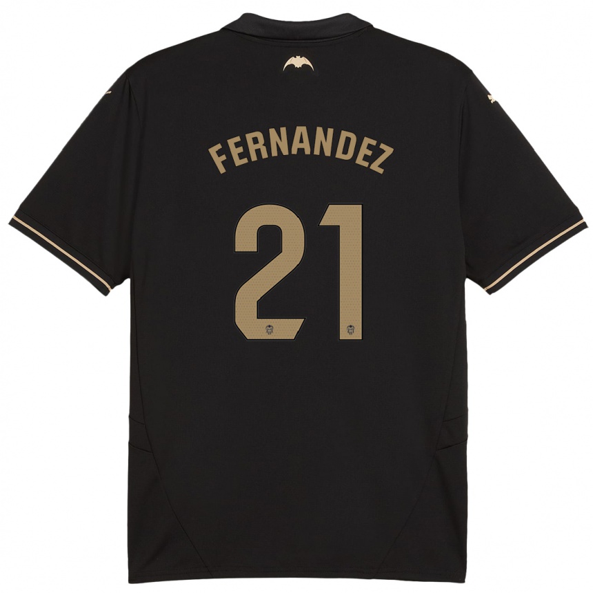 Herren Fußball Estela Fernández #21 Schwarz Auswärtstrikot Trikot 2024/25 T-Shirt Luxemburg