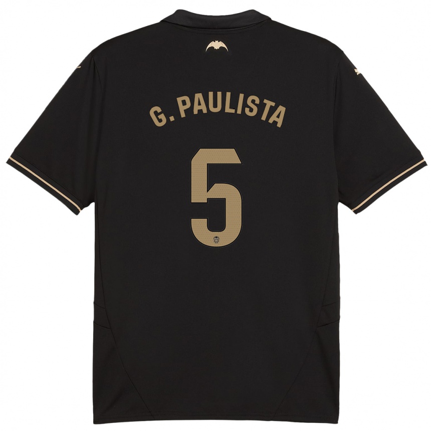 Herren Fußball Gabriel Paulista #5 Schwarz Auswärtstrikot Trikot 2024/25 T-Shirt Luxemburg