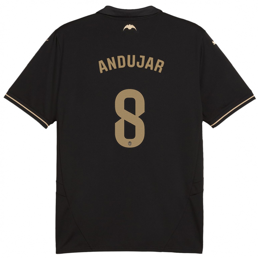 Herren Fußball Candela Andujar #8 Schwarz Auswärtstrikot Trikot 2024/25 T-Shirt Luxemburg