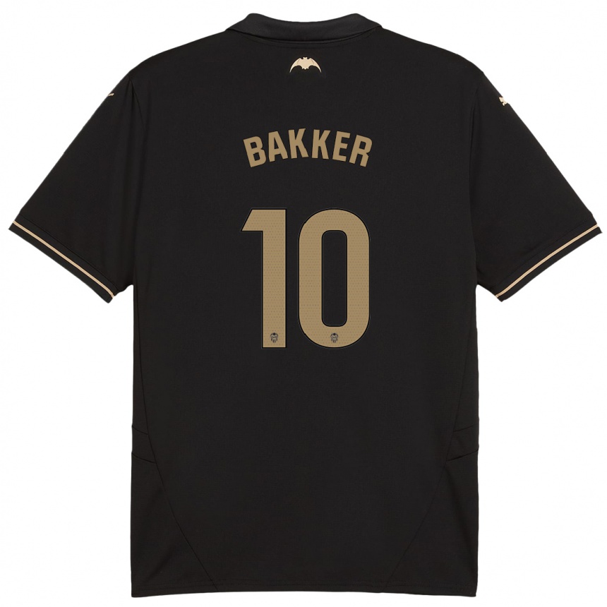 Herren Fußball Linda Bakker #10 Schwarz Auswärtstrikot Trikot 2024/25 T-Shirt Luxemburg