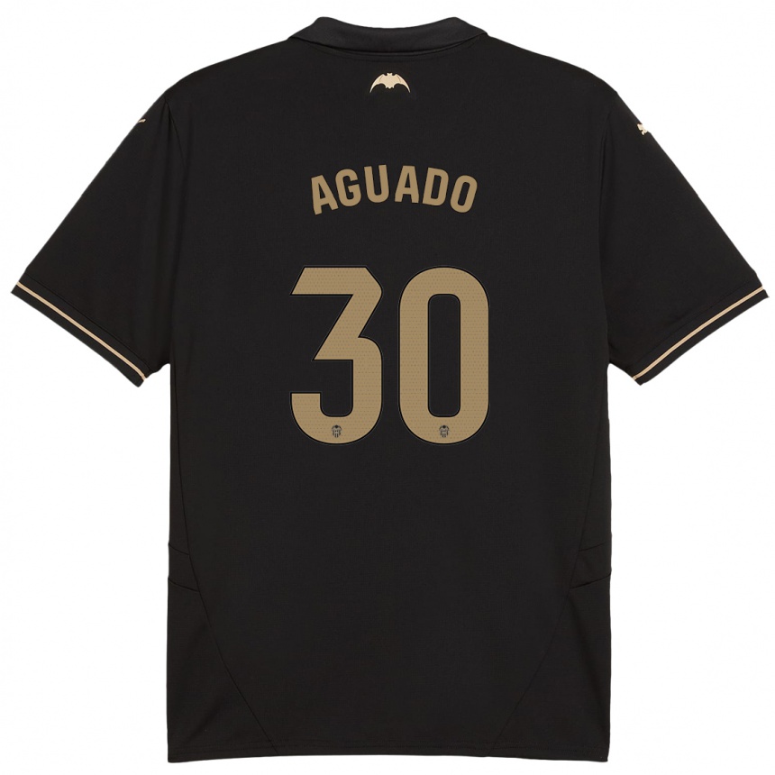 Herren Fußball Julia Aguado #30 Schwarz Auswärtstrikot Trikot 2024/25 T-Shirt Luxemburg