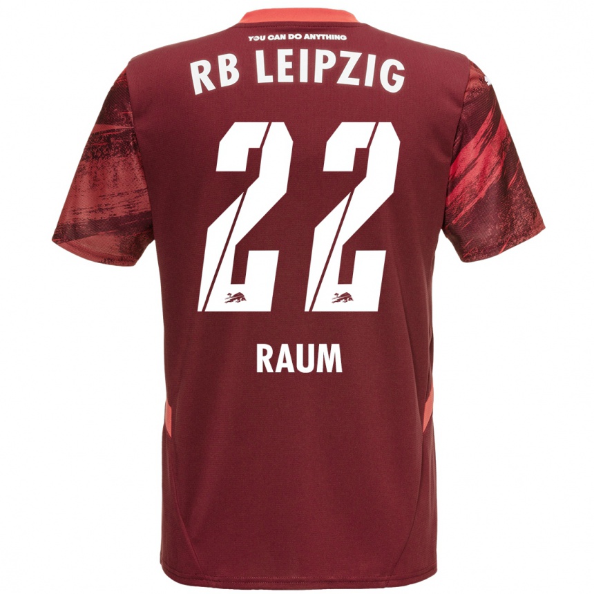 Herren Fußball David Raum #22 Burgunderrot Auswärtstrikot Trikot 2024/25 T-Shirt Luxemburg