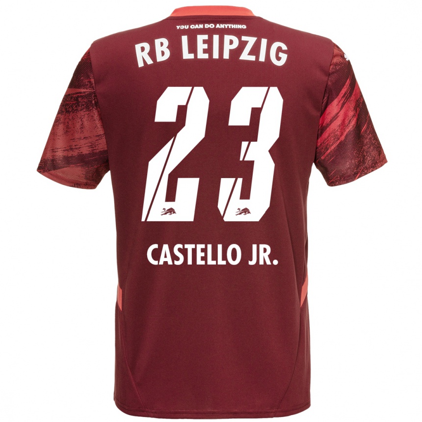 Herren Fußball Castello Lukeba #23 Burgunderrot Auswärtstrikot Trikot 2024/25 T-Shirt Luxemburg