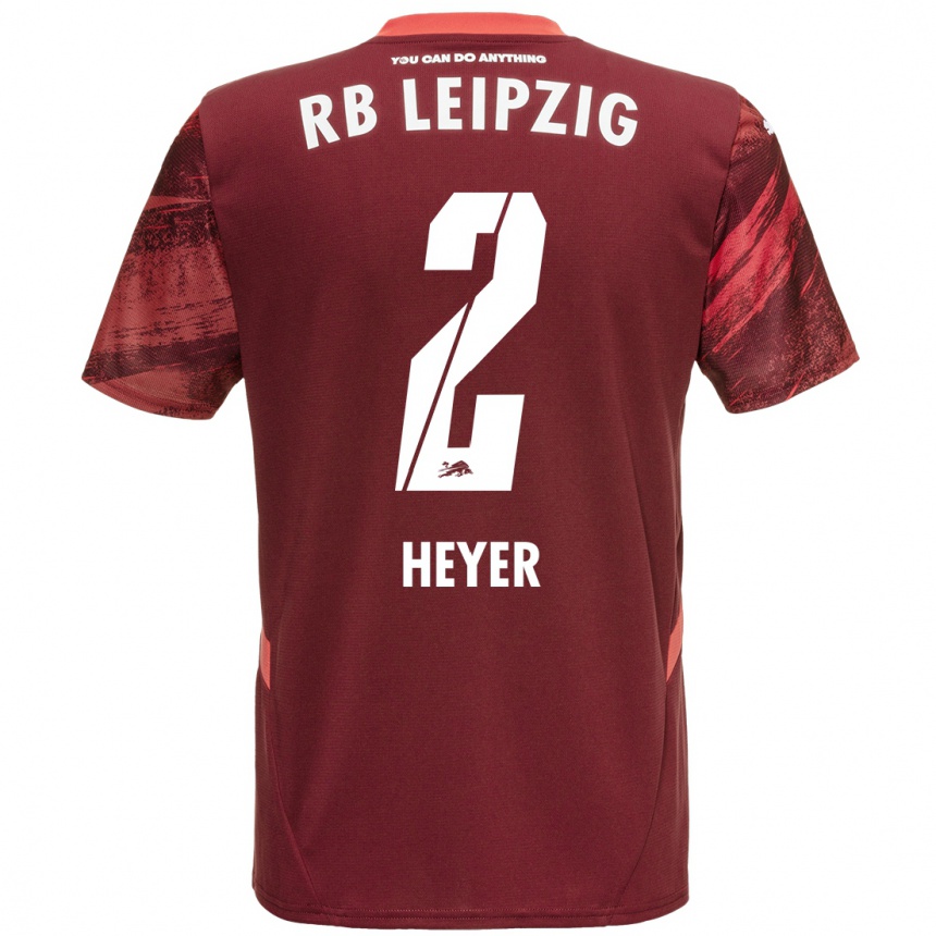 Herren Fußball Friedrich Heyer #2 Burgunderrot Auswärtstrikot Trikot 2024/25 T-Shirt Luxemburg