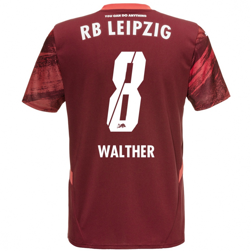 Herren Fußball Kofi Walther #8 Burgunderrot Auswärtstrikot Trikot 2024/25 T-Shirt Luxemburg