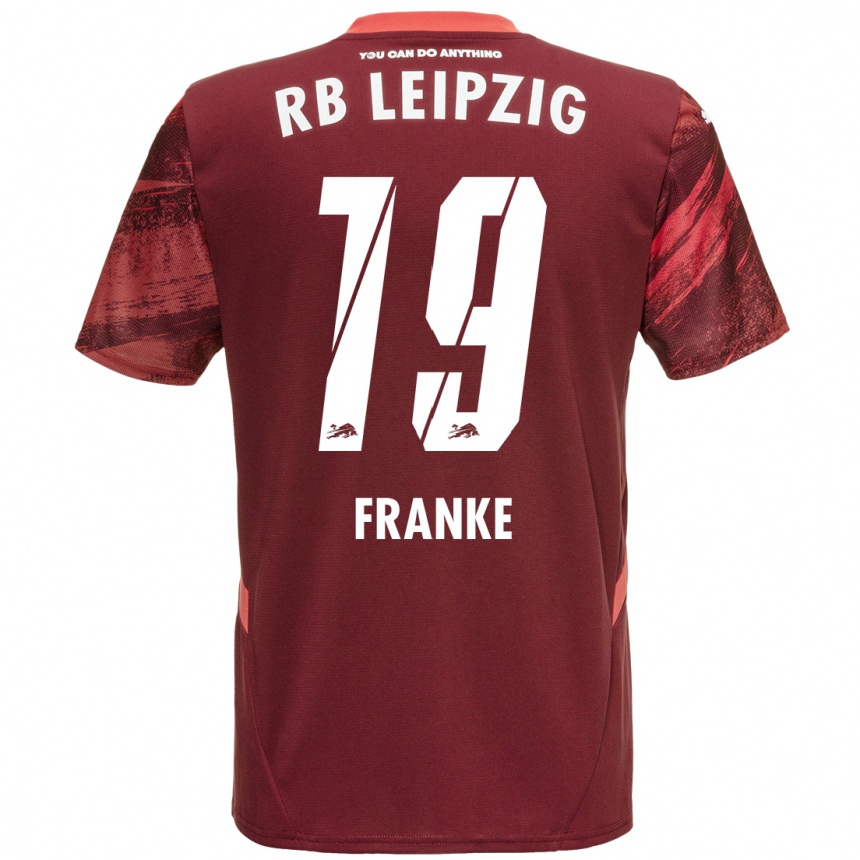 Herren Fußball Lenny Franke #19 Burgunderrot Auswärtstrikot Trikot 2024/25 T-Shirt Luxemburg