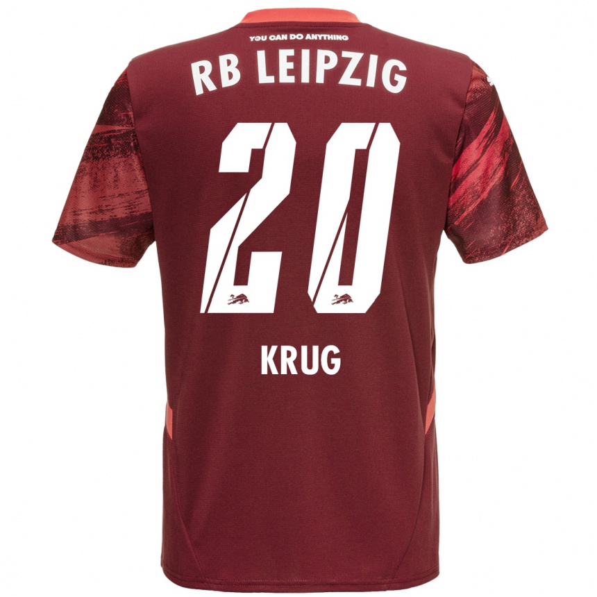 Herren Fußball Victoria Krug #20 Burgunderrot Auswärtstrikot Trikot 2024/25 T-Shirt Luxemburg