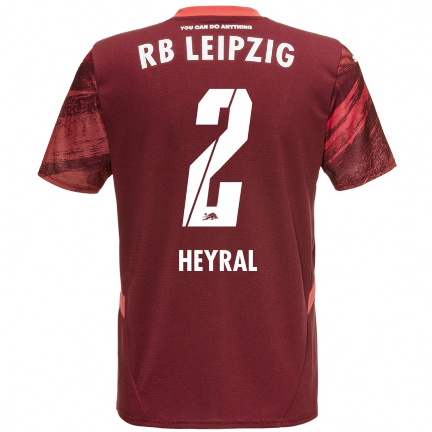 Herren Fußball Neo Heyral #2 Burgunderrot Auswärtstrikot Trikot 2024/25 T-Shirt Luxemburg