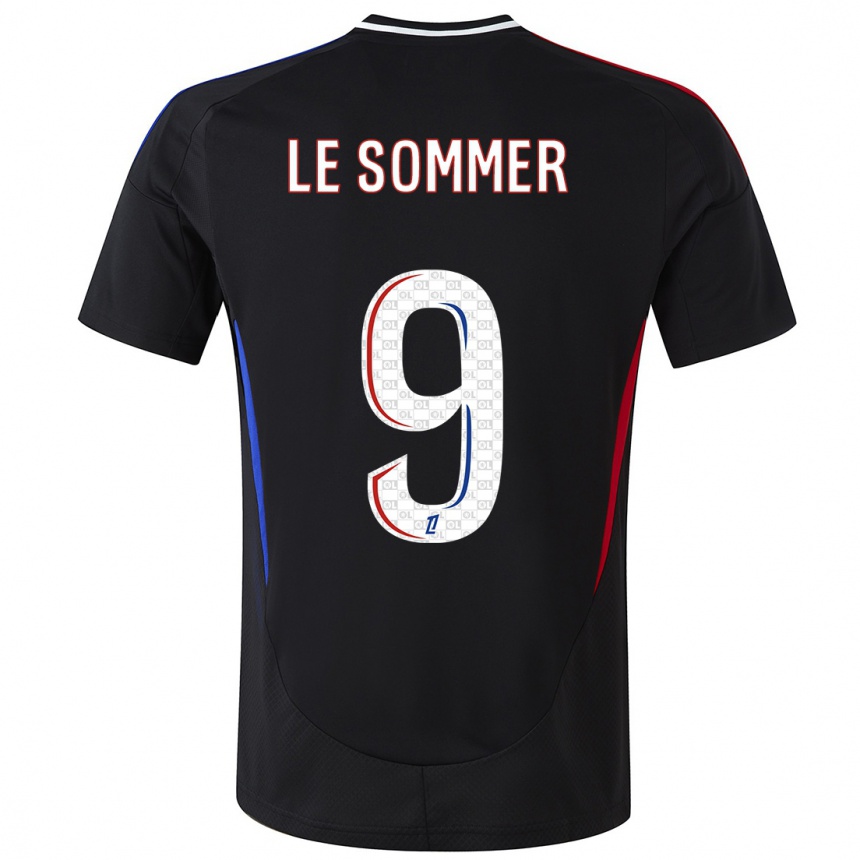 Herren Fußball Eugenie Le Sommer #9 Schwarz Auswärtstrikot Trikot 2024/25 T-Shirt Luxemburg