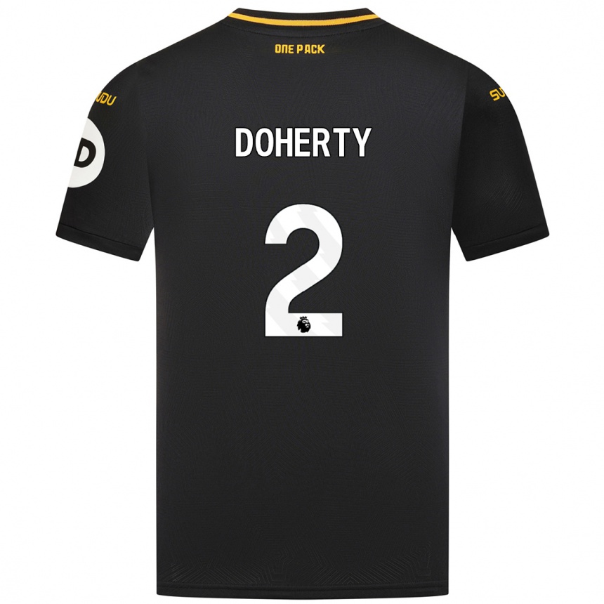 Herren Fußball Matt Doherty #2 Schwarz Auswärtstrikot Trikot 2024/25 T-Shirt Luxemburg