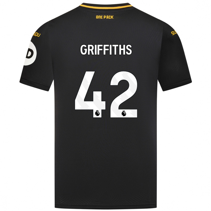 Herren Fußball Harvey Griffiths #42 Schwarz Auswärtstrikot Trikot 2024/25 T-Shirt Luxemburg