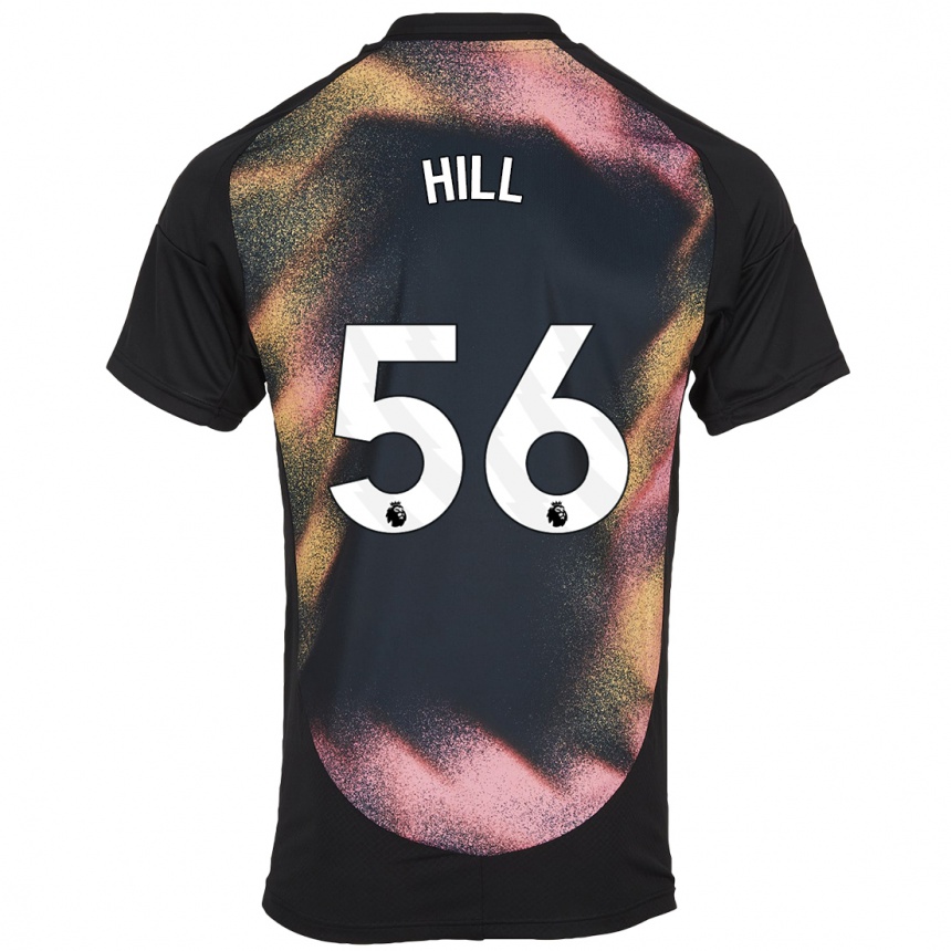 Herren Fußball Deniche Hill #56 Schwarz Weiß Auswärtstrikot Trikot 2024/25 T-Shirt Luxemburg