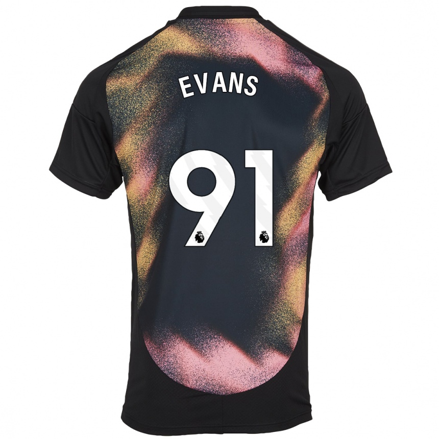 Herren Fußball Jake Evans #91 Schwarz Weiß Auswärtstrikot Trikot 2024/25 T-Shirt Luxemburg