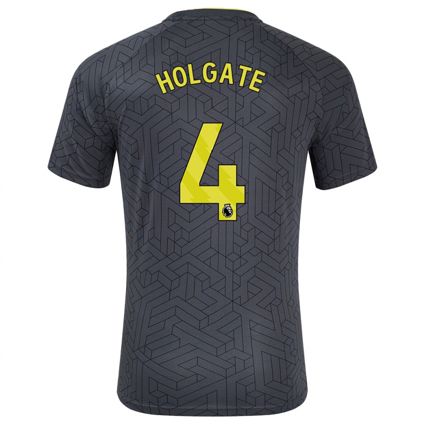 Herren Fußball Mason Holgate #4 Schwarz Gelb Auswärtstrikot Trikot 2024/25 T-Shirt Luxemburg