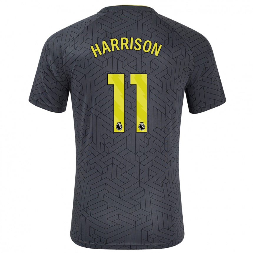 Herren Fußball Jack Harrison #11 Schwarz Gelb Auswärtstrikot Trikot 2024/25 T-Shirt Luxemburg