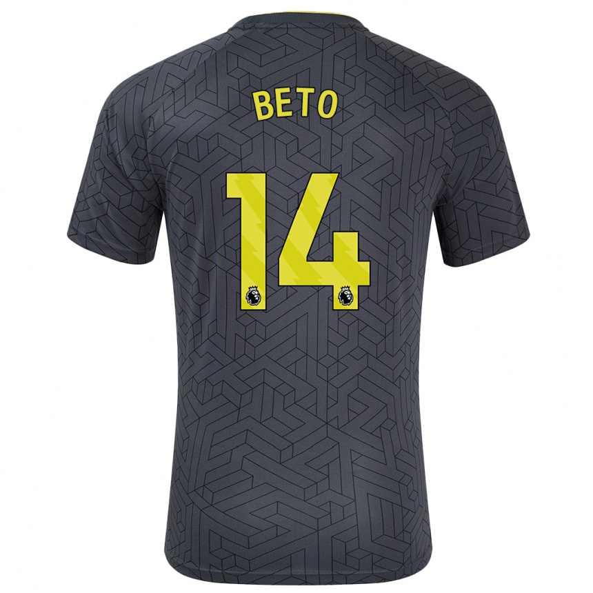 Herren Fußball Beto #14 Schwarz Gelb Auswärtstrikot Trikot 2024/25 T-Shirt Luxemburg