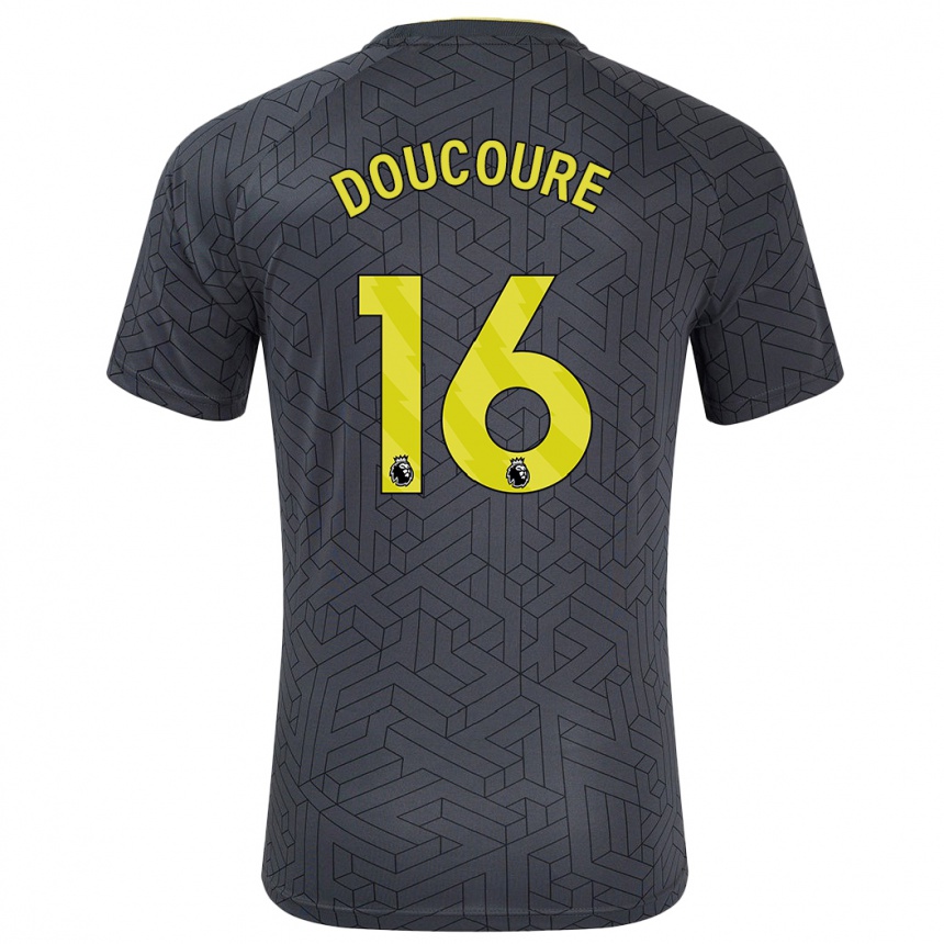 Herren Fußball Abdoulaye Doucouré #16 Schwarz Gelb Auswärtstrikot Trikot 2024/25 T-Shirt Luxemburg