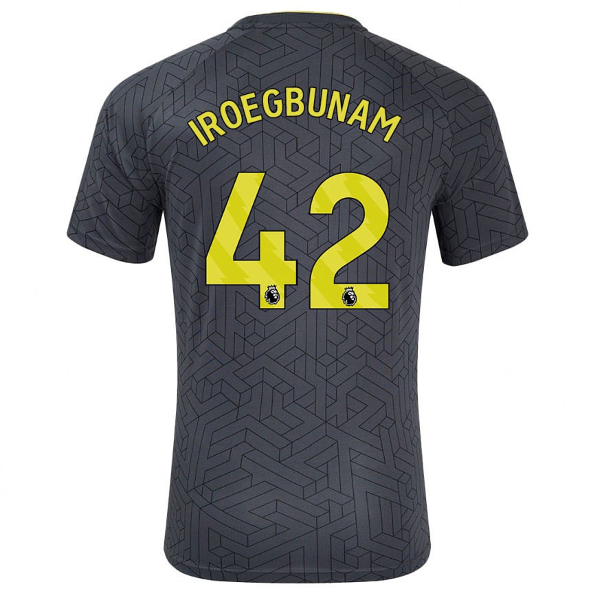 Herren Fußball Tim Iroegbunam #42 Schwarz Gelb Auswärtstrikot Trikot 2024/25 T-Shirt Luxemburg