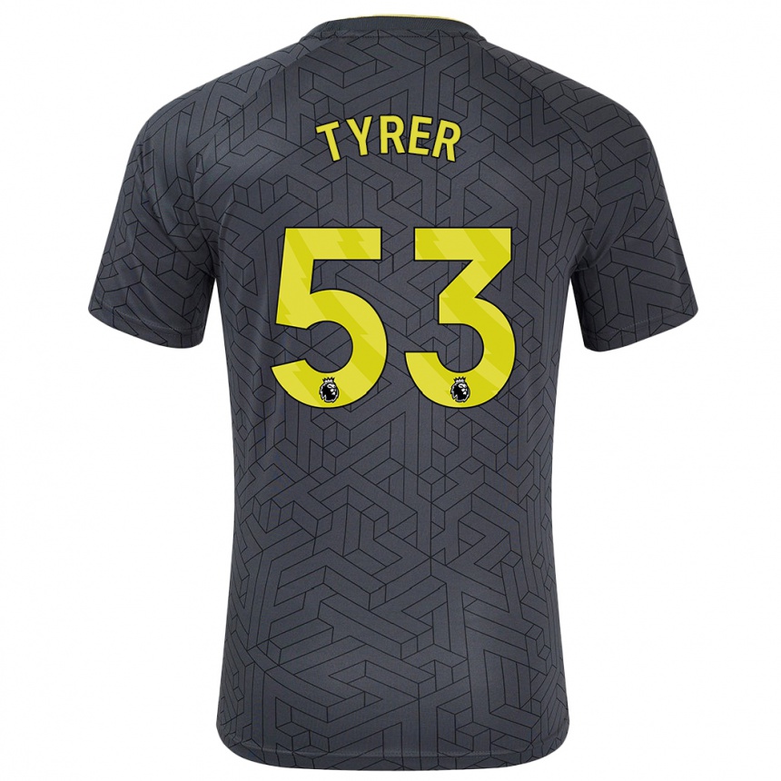 Herren Fußball Harry Tyrer #53 Schwarz Gelb Auswärtstrikot Trikot 2024/25 T-Shirt Luxemburg