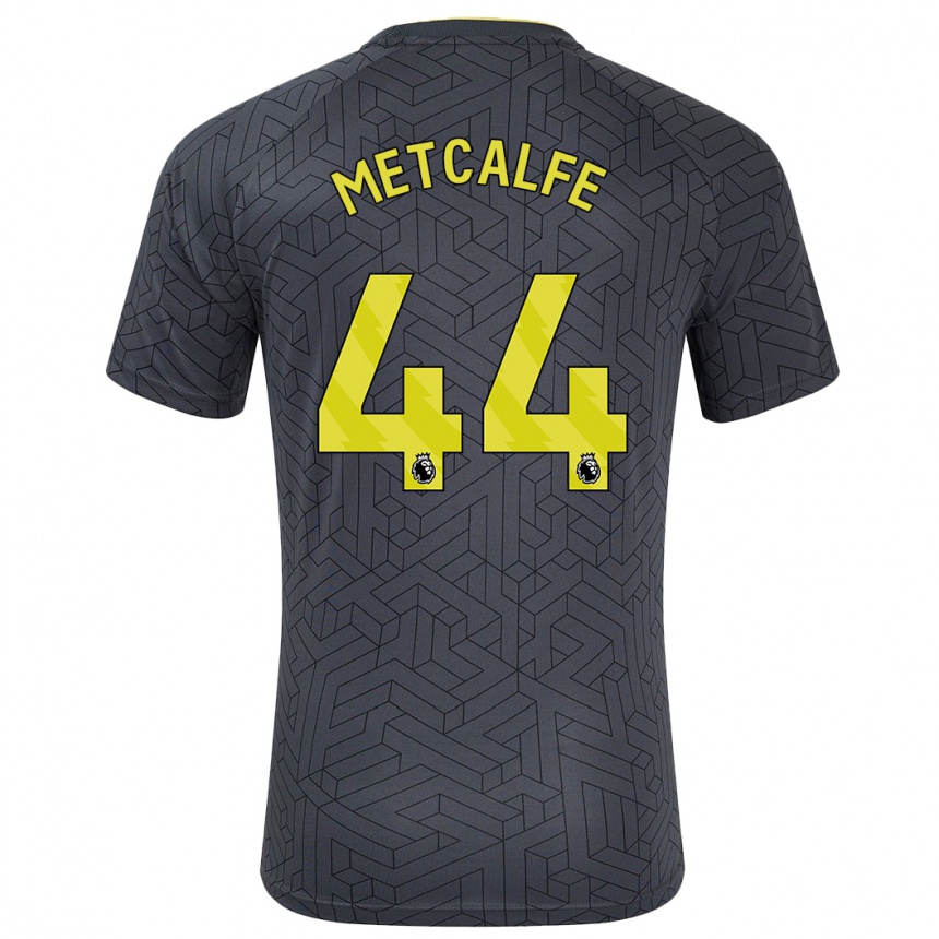 Herren Fußball Jenson Metcalfe #44 Schwarz Gelb Auswärtstrikot Trikot 2024/25 T-Shirt Luxemburg