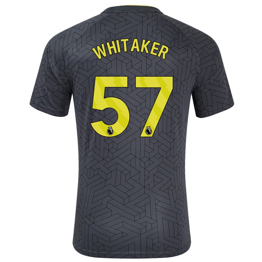 Herren Fußball Charlie Whitaker #57 Schwarz Gelb Auswärtstrikot Trikot 2024/25 T-Shirt Luxemburg