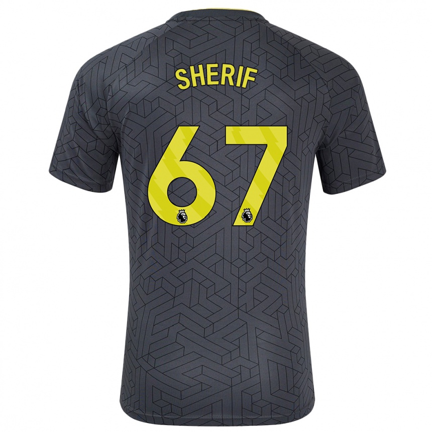 Herren Fußball Martin Sherif #67 Schwarz Gelb Auswärtstrikot Trikot 2024/25 T-Shirt Luxemburg