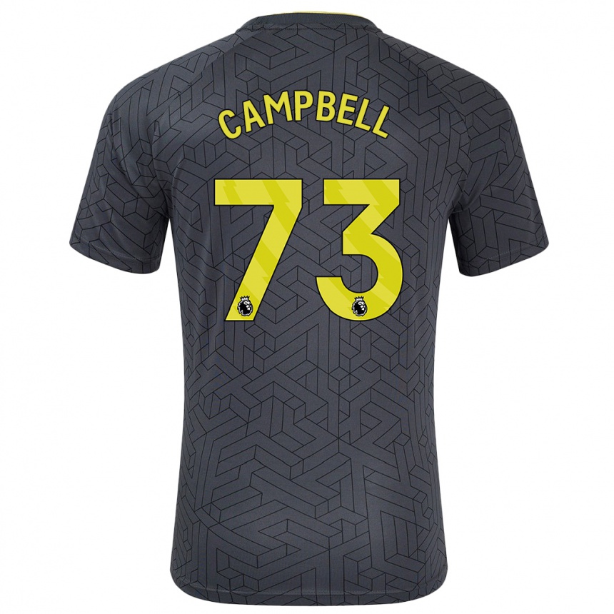 Herren Fußball Elijah Campbell #73 Schwarz Gelb Auswärtstrikot Trikot 2024/25 T-Shirt Luxemburg