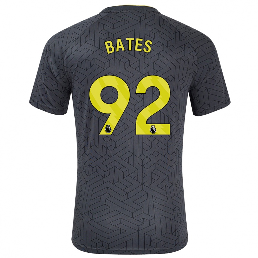 Herren Fußball Callum Bates #92 Schwarz Gelb Auswärtstrikot Trikot 2024/25 T-Shirt Luxemburg