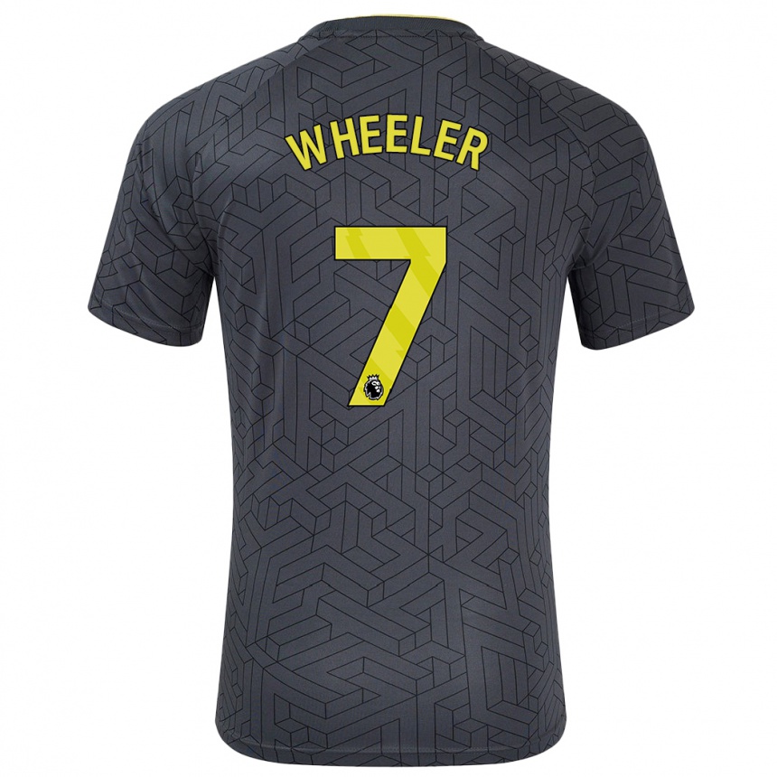 Herren Fußball Clare Wheeler #7 Schwarz Gelb Auswärtstrikot Trikot 2024/25 T-Shirt Luxemburg