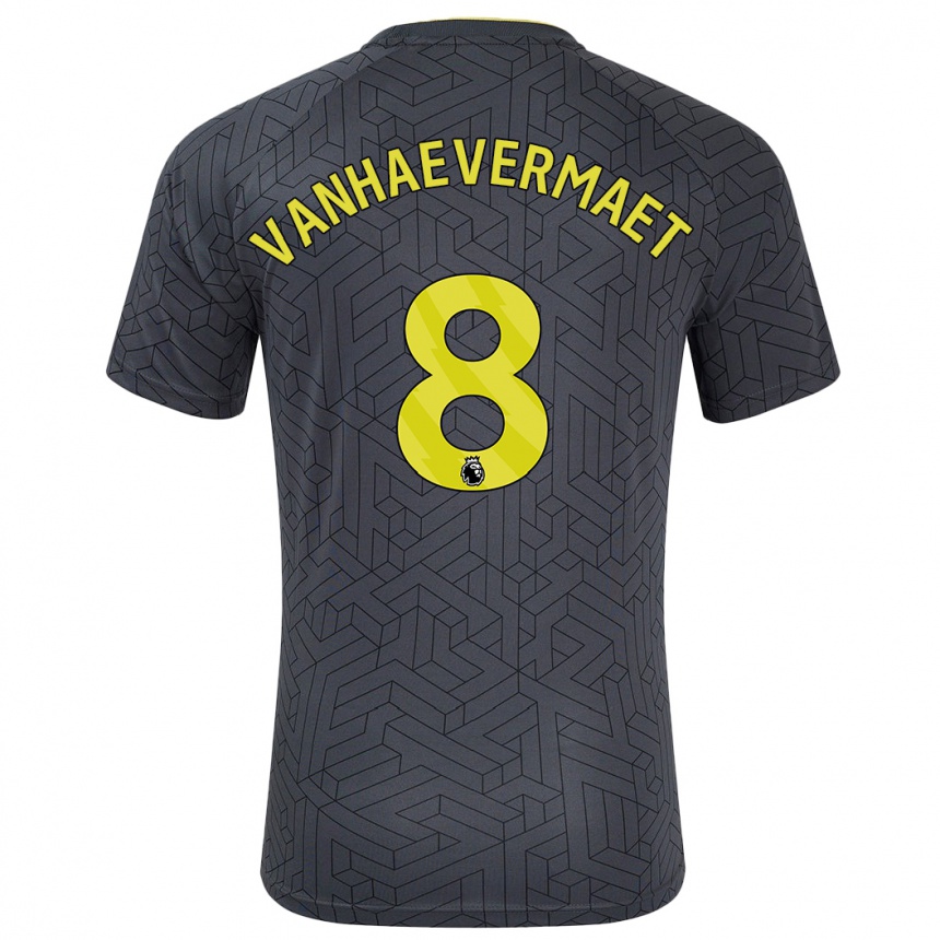 Herren Fußball Justine Vanhaevermaet #8 Schwarz Gelb Auswärtstrikot Trikot 2024/25 T-Shirt Luxemburg