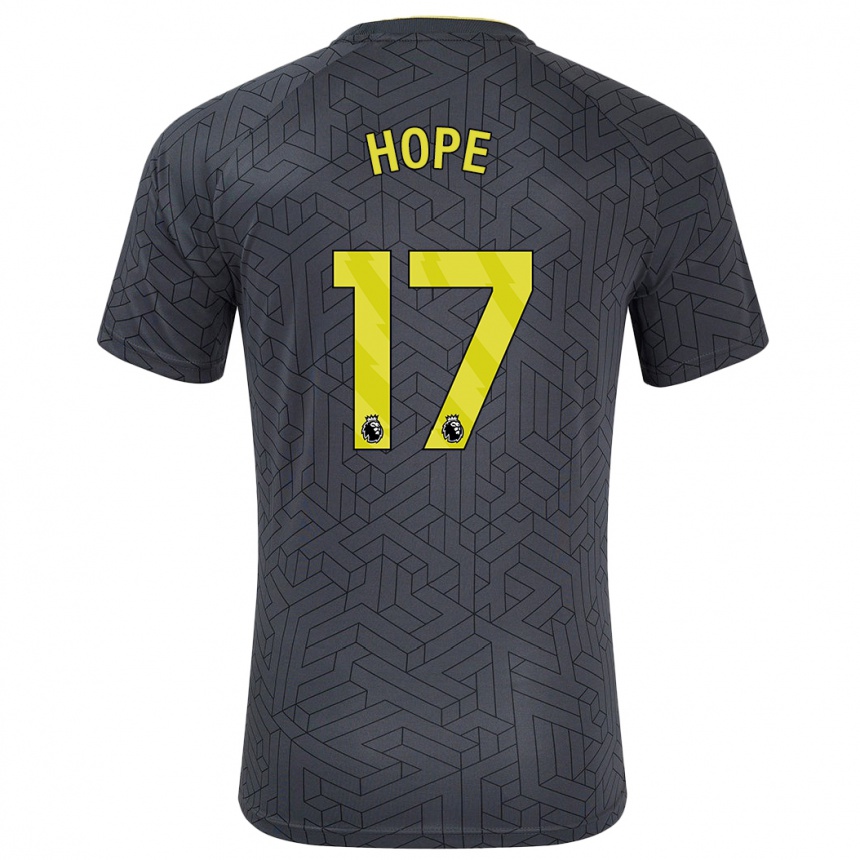 Herren Fußball Lucy Hope #17 Schwarz Gelb Auswärtstrikot Trikot 2024/25 T-Shirt Luxemburg