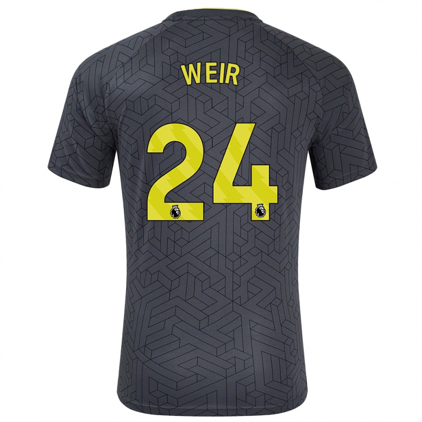 Herren Fußball Kenzie Weir #24 Schwarz Gelb Auswärtstrikot Trikot 2024/25 T-Shirt Luxemburg