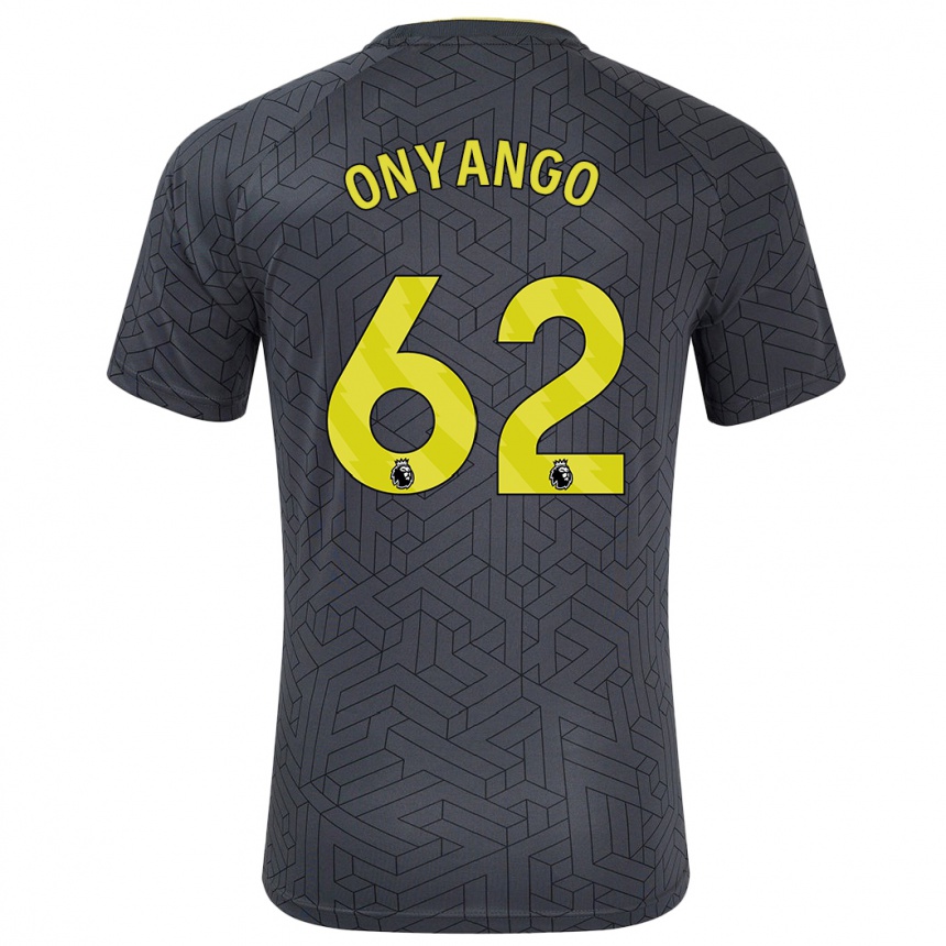 Herren Fußball Tyler Onyango #62 Schwarz Gelb Auswärtstrikot Trikot 2024/25 T-Shirt Luxemburg