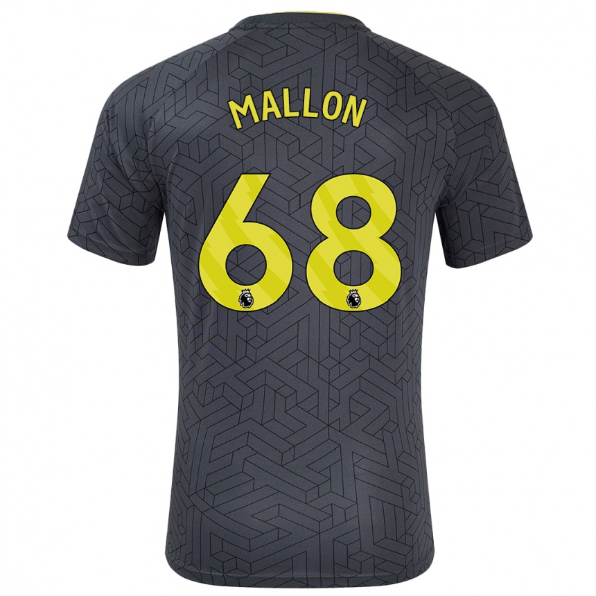 Herren Fußball Mathew Mallon #68 Schwarz Gelb Auswärtstrikot Trikot 2024/25 T-Shirt Luxemburg