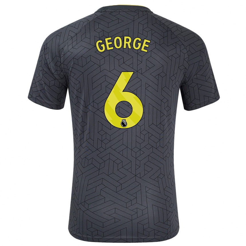 Herren Fußball Gabrielle George #6 Schwarz Gelb Auswärtstrikot Trikot 2024/25 T-Shirt Luxemburg