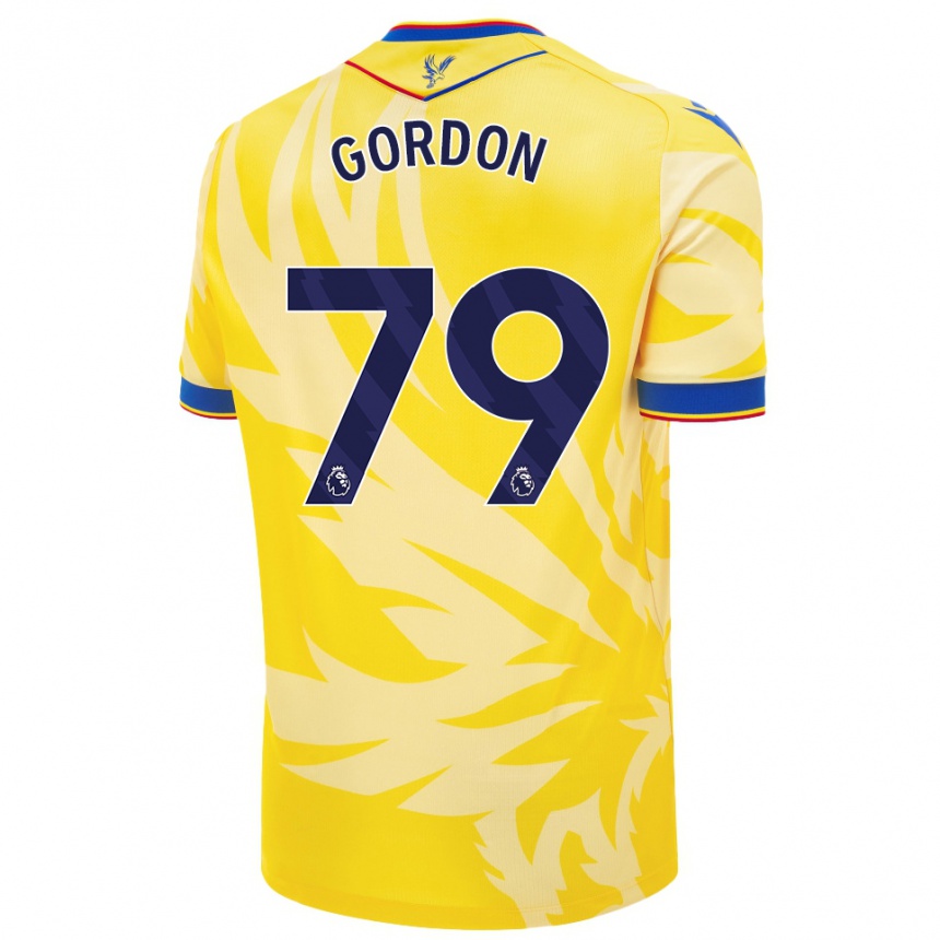 Herren Fußball John-Kymani Gordon #79 Gelb Auswärtstrikot Trikot 2024/25 T-Shirt Luxemburg