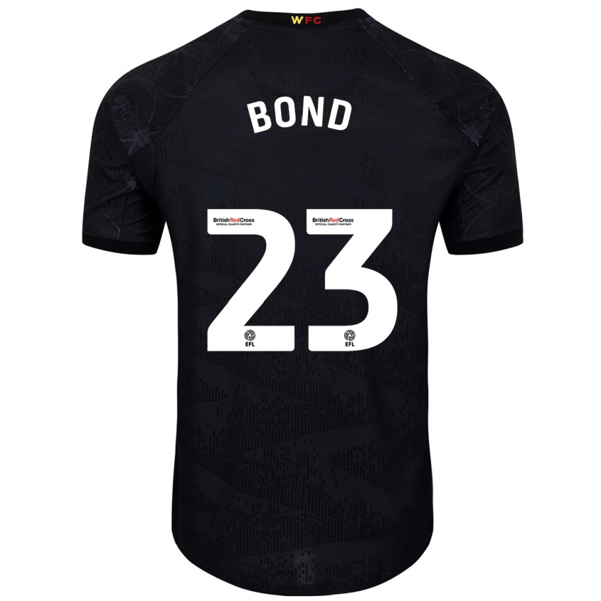 Herren Fußball Jonathan Bond #23 Schwarz Weiß Auswärtstrikot Trikot 2024/25 T-Shirt Luxemburg