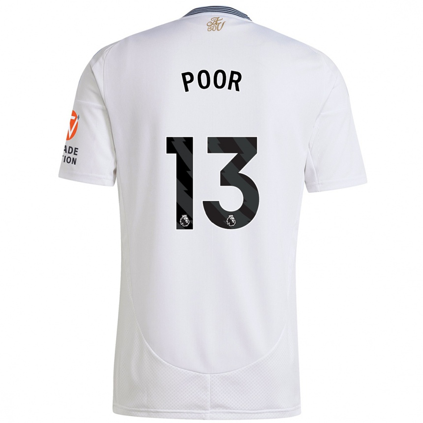 Herren Fußball Sophia Poor #13 Weiß Auswärtstrikot Trikot 2024/25 T-Shirt Luxemburg